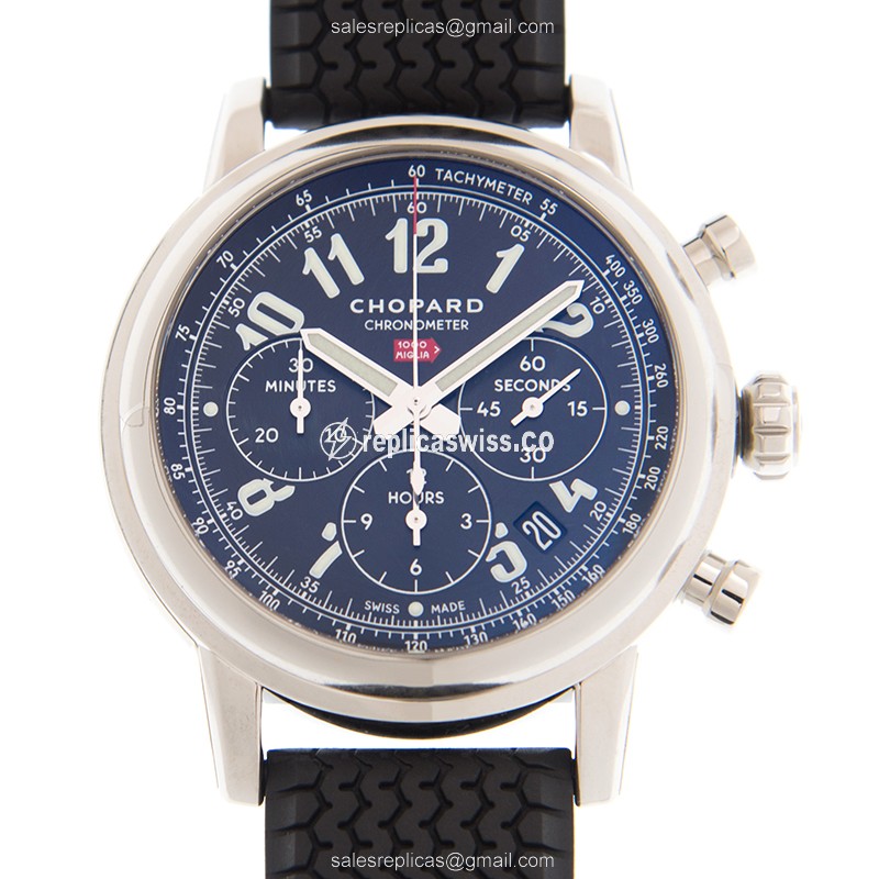 Chopard 168589-3002 Replica - Automatic - Steel Case - Black Dial - Rubber Strap - Luxury Replica MILLE MIGLIA GT XL Watch
